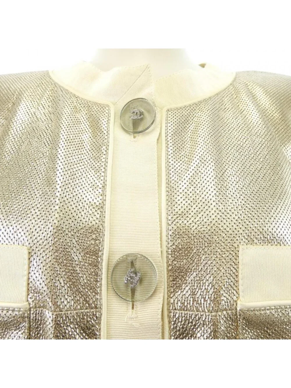 Chanel Collarless Jacket Gold